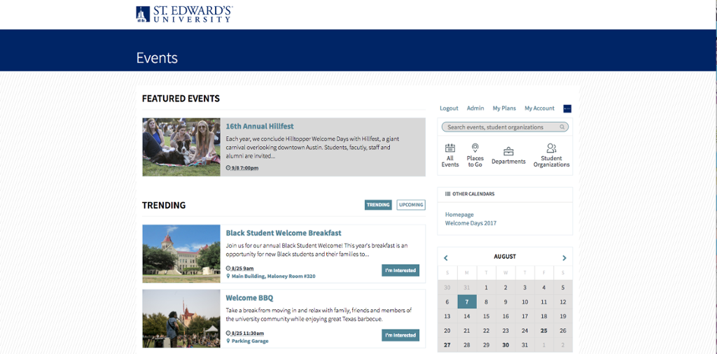 University Calendar | All Markets | myHilltop